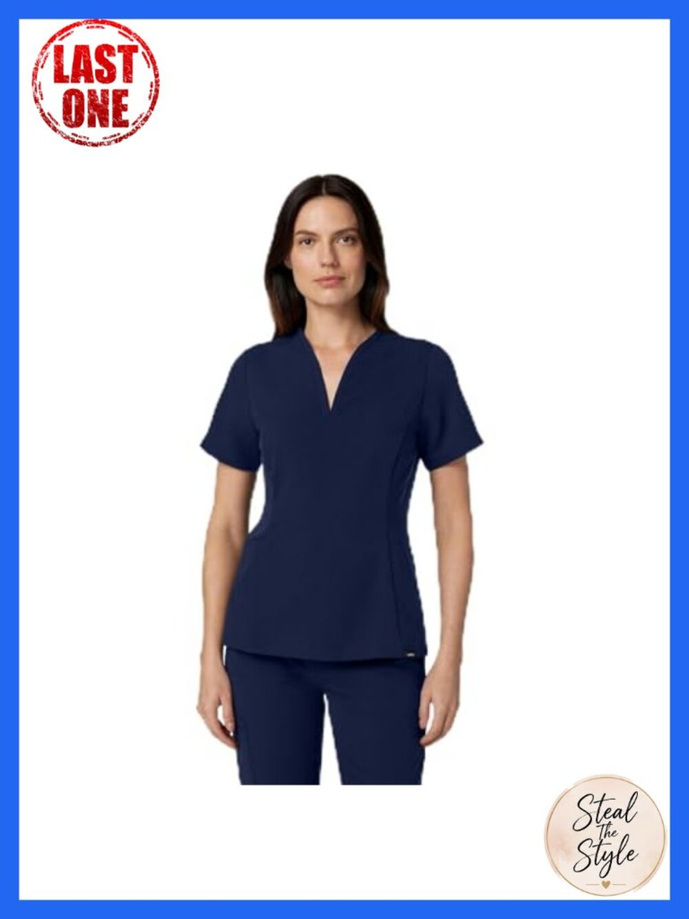 V-Neck Scrub Top, 2 Pockets, Moisture-Wicking, Slim Fit
